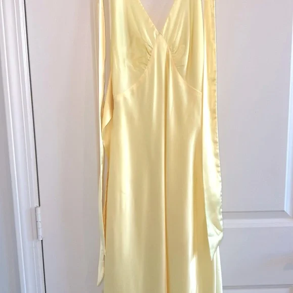 Peppermayo Yellow Halter Backless Gown - Picture 7 of 7